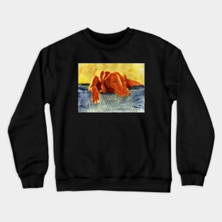 Vizsla Dog Watercolor Painting Crewneck Sweatshirt